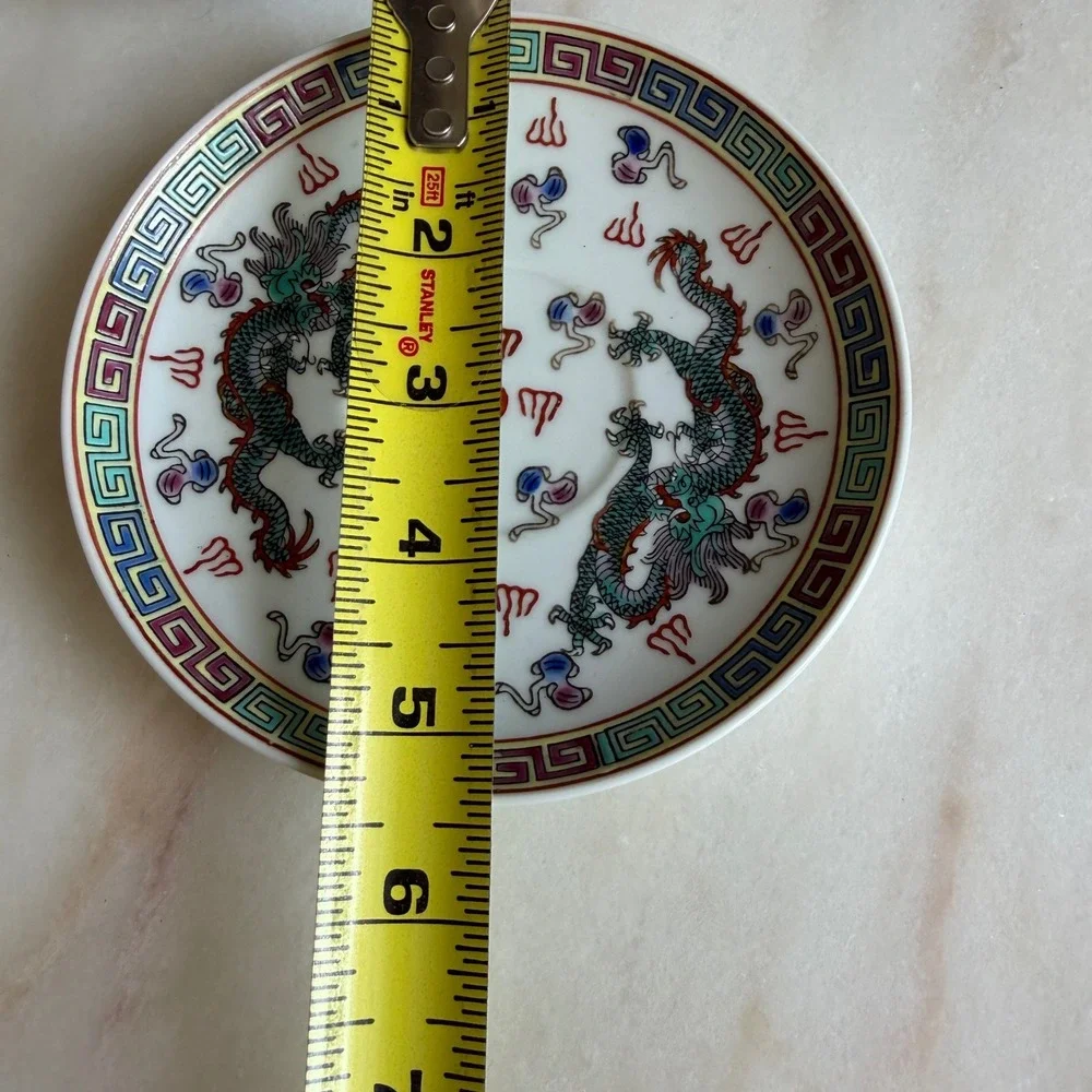 Vintage Chinese Porcelain Dragon Tea Cup and Saucer Set Jingdezhen Made in China
